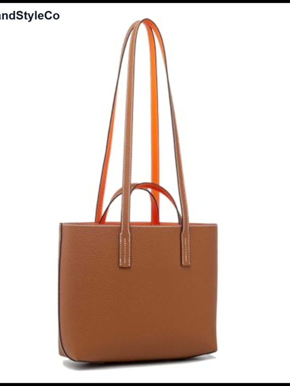 Genuine Leather Reversible Tote Bag Shoulder Handbag Women